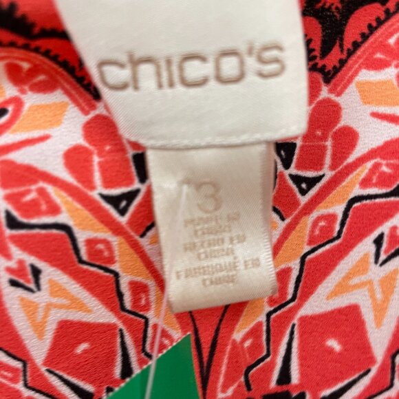 Chico's red print top size 16 - Picture 3 of 5